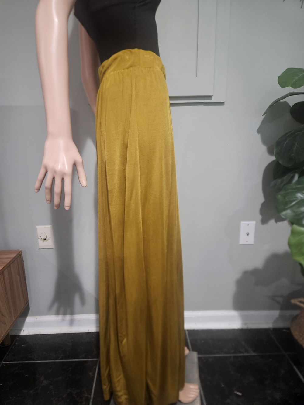 Anthropologie Maeve Shiloh Knit Wide Leg Pants Chartreuse XS NWT Flowy - Picture 9 of 16